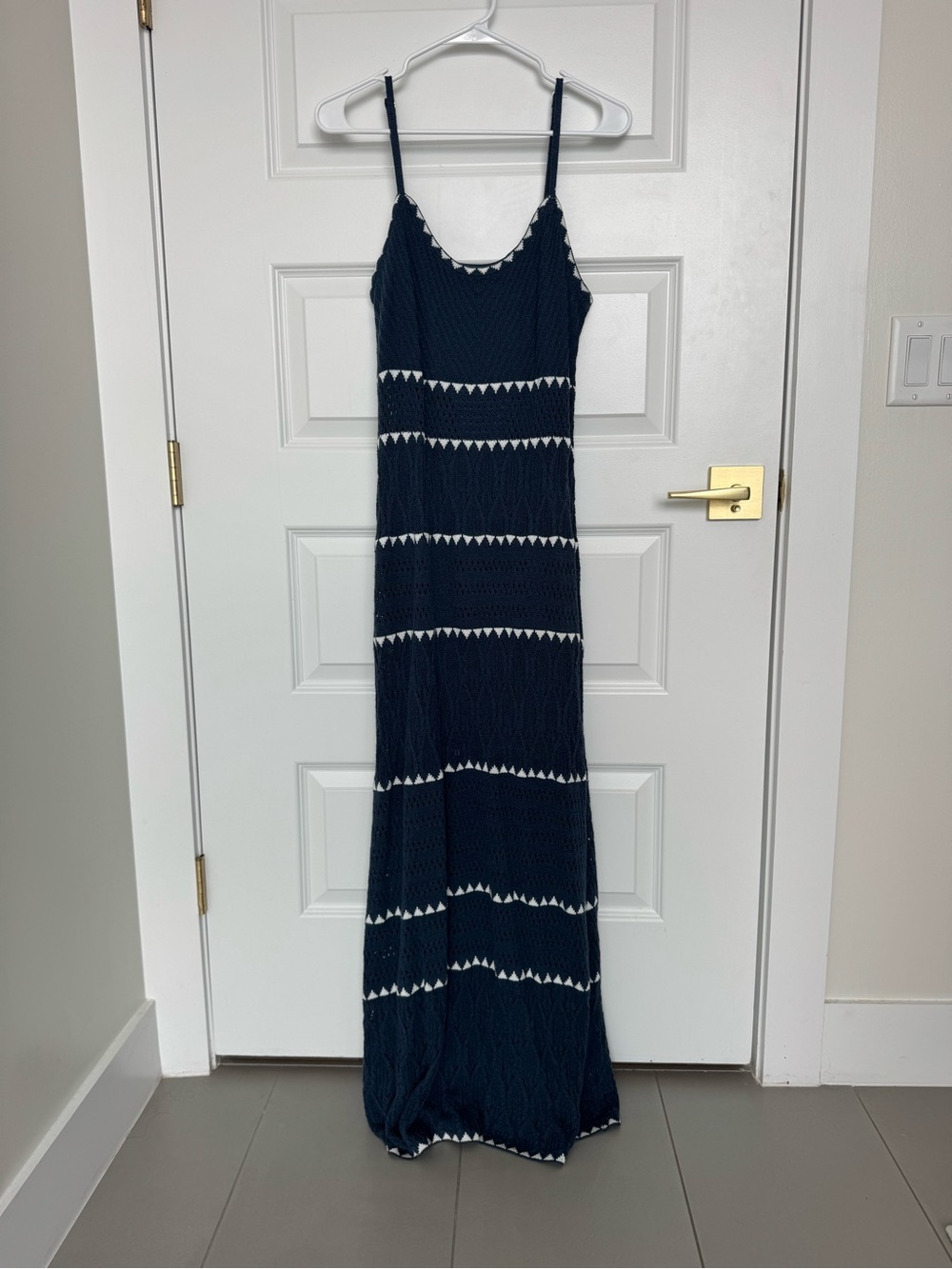 Z Supply Navy and White Striped Maxi Dress